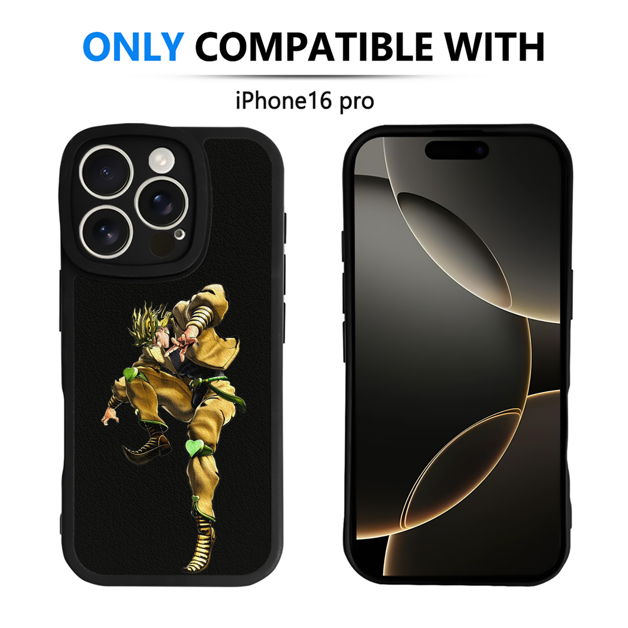 （画像用） ジョジョの奇妙な冒険 ディオ?ブランドー JoJo's Bizarre Adventure Dio Brando 【iPhone 16シリーズ対応】シリコンスマホケース（レザー調） 材質：シリコン